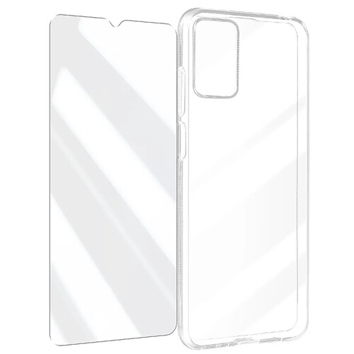 My Way Myway Coque pour Motorola Moto E22 et E22i Souple Verre Trempé Dureté 9H Transparent