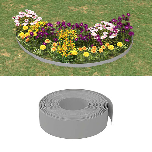 vidaXL Bordures de jardin 5 pcs gris 10 m 15 cm polyéthylène