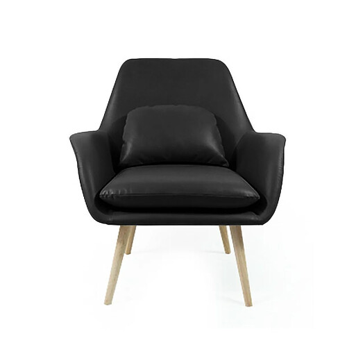 Meubler Design Fauteuil Scandinave Simili Cuir Zapa - Pu Noir