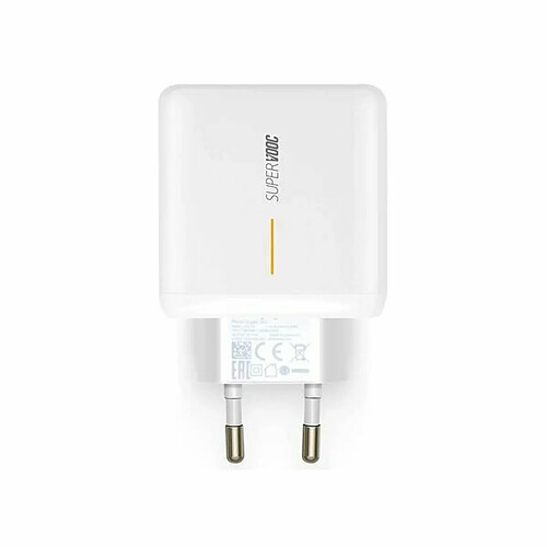 PHONECARE Chargeur 65W Fast Charge 6.5A VOOC 2.0 USB pour Oppo Reno8 Lite - Blanc