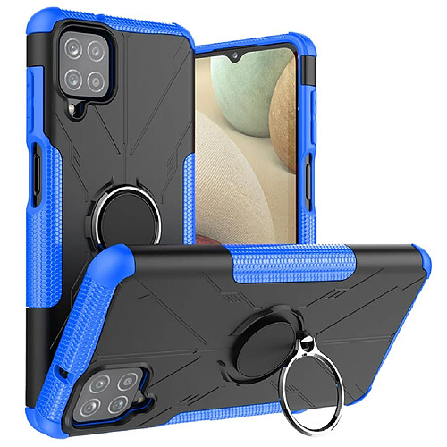 Coque en TPU anti-chute avec béquille pour votre Samsung Galaxy A12 - bleu