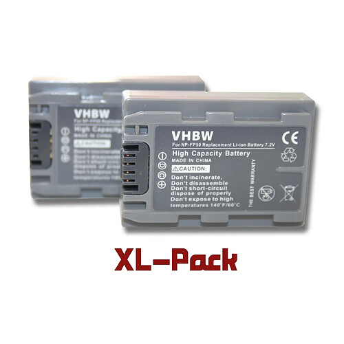 Vhbw 2 batteries 600mAh pour caméscope Sony DCR-HC1, HC1E, DCR-HC3, HC3E, DCR-HC7, HC7E, DCR-HC16, HC16E, DCR-HC17, HC17E, DCR-HC18