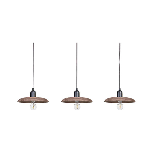 Beliani Lampe suspension MANJEERA Bois Bois foncé