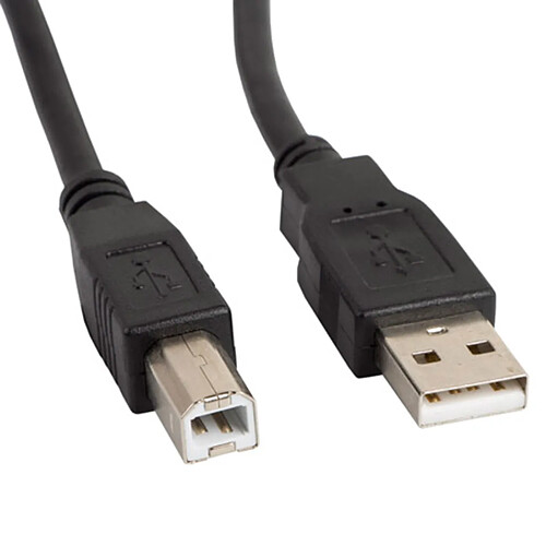 Câble d'imprimante Lanberg USB A mâle vers USB B mâle Ferrite 0,5 m noir CA-USBA-11CC-0005-BK