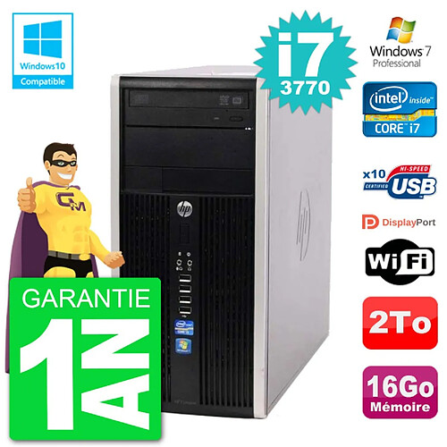 PC HP 6300 MT Intel Core i7-3770 RAM 16Go Disque 2To Graveur DVD Wifi W7 · Occasion