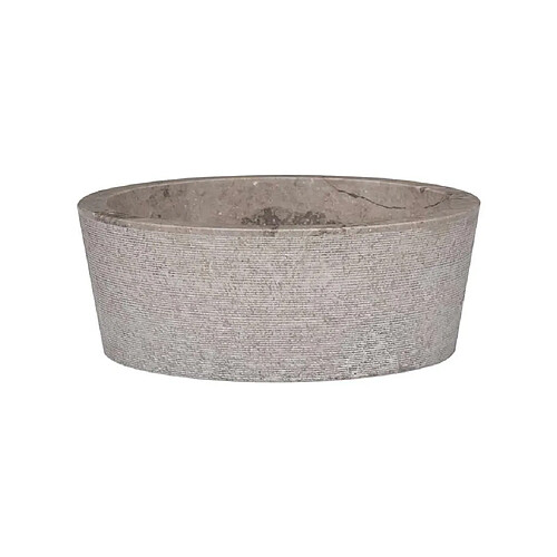 Vente-Unique Lavabo diamètre 40 x 15 cm marbre gris 02_0002823