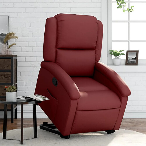 vidaXL Fauteuil inclinable Rouge bordeaux Similicuir