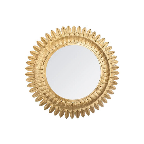 Atmosphera, Createur D'Interieur Miroir métal doré feuilles d'or rond 70 cm Atmosphera