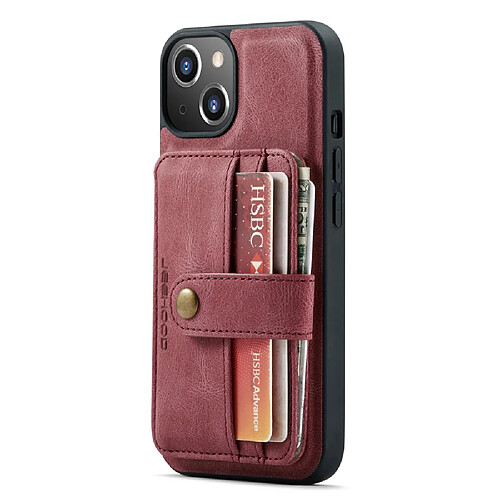 Coque en TPU + PU JEEHOOD détachable 2-en-1, magnétique, blocage RFID avec porte-carte rouge pour votre iPhone 13 mini 5.4 pouces