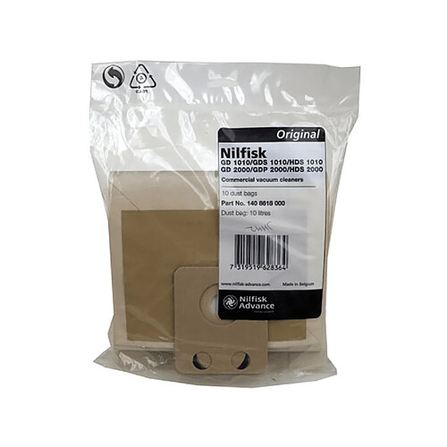 Nilfisk Advance LOT DE 10 SACS PAPIER 10L