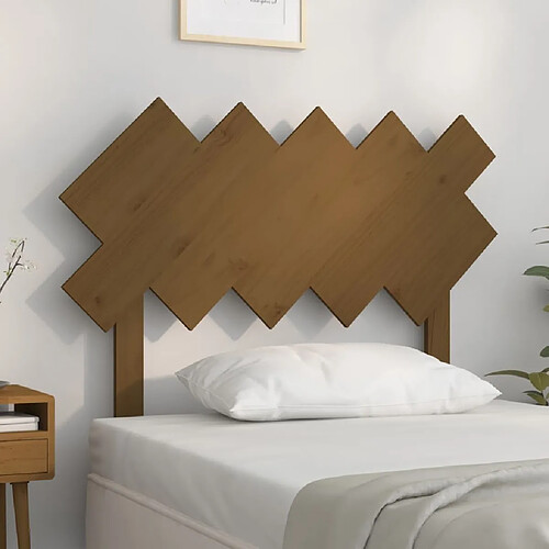 Maison Chic Tête de lit scandinave,Meuble de chambre Marron miel 104x3x80,5 cm Bois massif de pin -MN27847