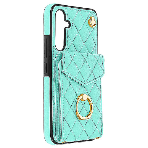 Avizar Coque Cordon pour Samsung Galaxy A54 5G Dos Portefeuille Bague Turquoise