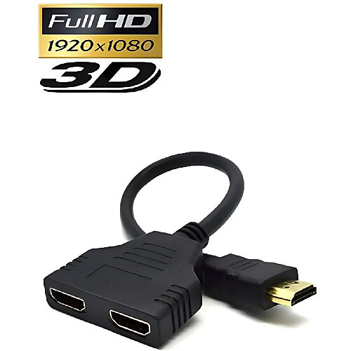 Repartiteur HDMI - Splitter - 1 Entree Male / 2 sorties Femelle