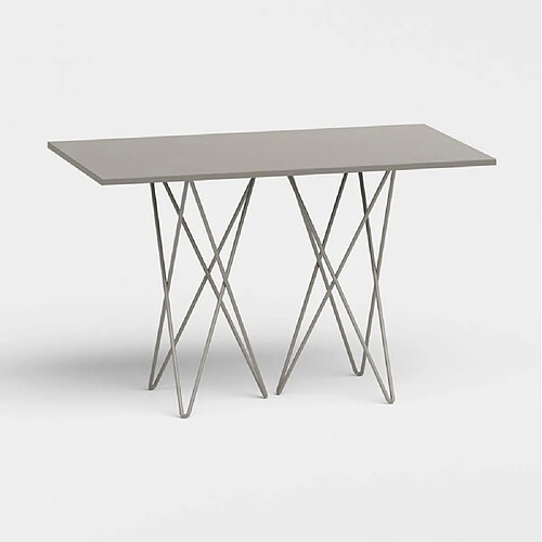 Inside 75 Table console extensible HERMES stratifié gris tourterelle acier gris tourterelle 115cm