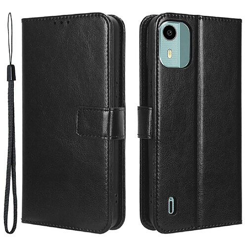 Htdmobiles Housse pour Nokia C12 / C12 Pro / C12 Plus - etui coque pochette portefeuille + film ecran - NOIR