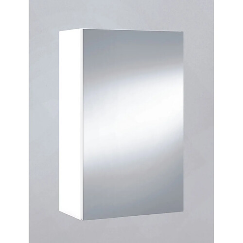 Pegane Miroir de salle de bain avec rangements 1 porte en blanc brillant, 65 x 40 x 21 cm