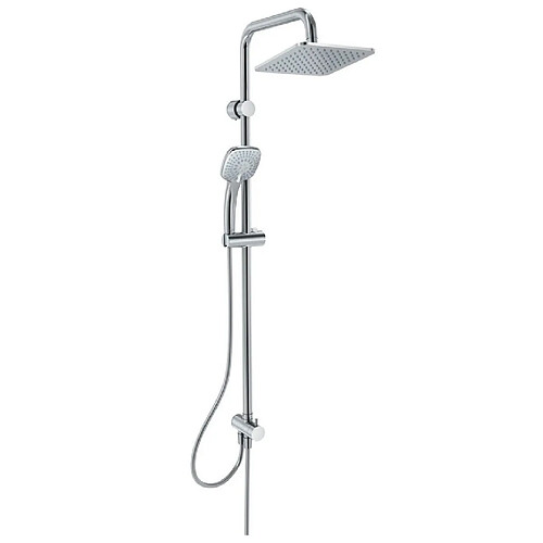 Ideal Standard - Colonne de douche avec pomme de tête orientable + douchette chromé spéciale rénovation - IDEALRAIN CUBE