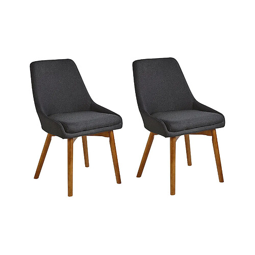 Beliani Chaise de salle à manger MELFORT Set de 2 Tissu Noir