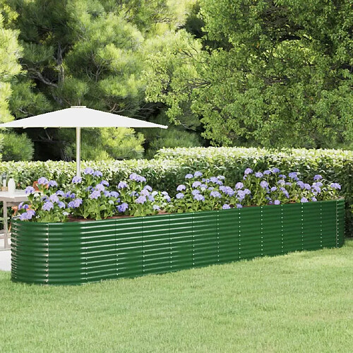 vidaXL Lit surélevé de jardin Acier enduit de poudre 507x100x68cm Vert