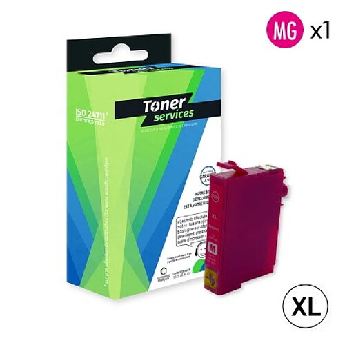 TONER SERVICES Compatible Epson 27XL - Reveil Cartouche Magenta C13T27134010 (T2713)