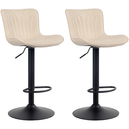 Non Lot de 2 tabourets de bar Linus simili cuir