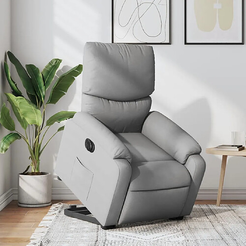 vidaXL Fauteuil inclinable électrique gris clair tissu