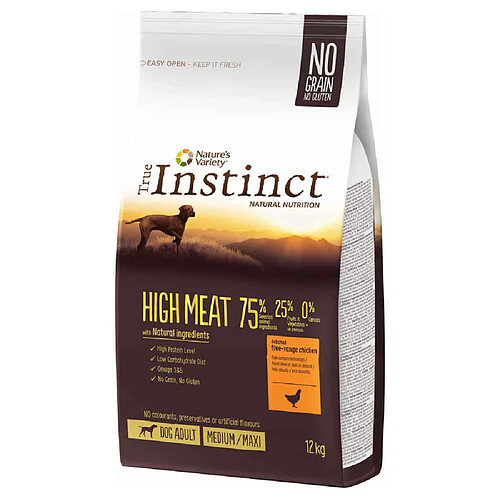 Croquettes High Meat Medium Maxi Adult pour Chien - True Instinct - 12Kg