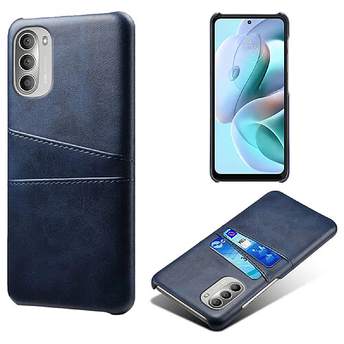 Coque en TPU + PU KSQ avec porte-cartes bleu pour votre Motorola Moto G51 5G