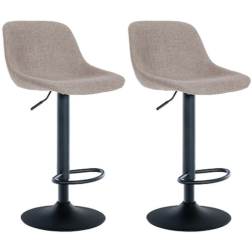 Non Lot de 2 tabourets de bar loft tissu