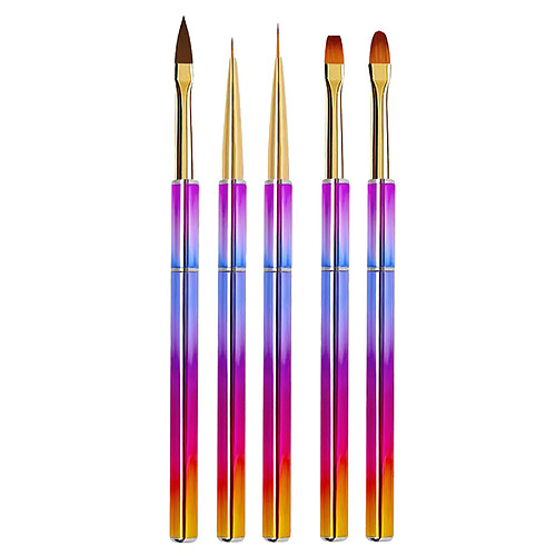 5x Nail Art Pinceaux Pen Liner Peinture Outils Constructeur Gel Brosse Liner Pinceau