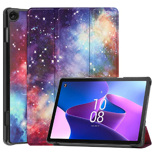 Etui en PU fonction d'éveil/veille automatique avec support pour votre Lenovo Tab M10 (Gen 3) - nébuleuse de la voie lactée