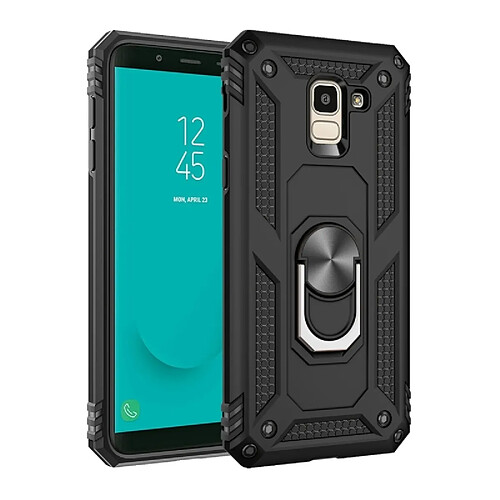 Wewoo Coque Étui de protection en TPU + antichoc Sergeant Armour pour Galaxy J6 (2018), avec support rotation 360 degrés (noir)