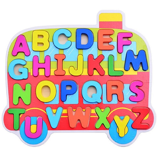 Wewoo Enfants Puzzle Jouets Pépinière Dessin Animé Main Grab Board En Bois Contreplaqué pour Alphabet Numérique Cognition Lettre