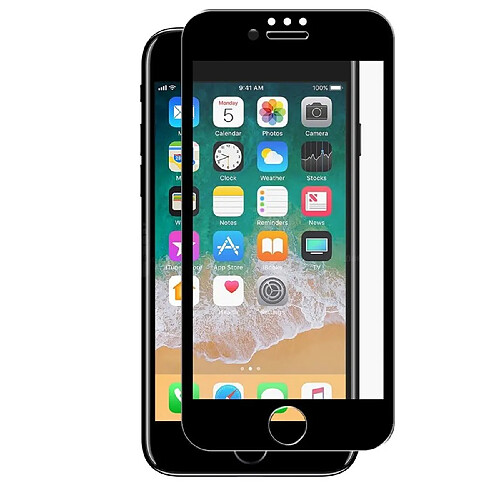 Tiger Protection d'écran pour Apple iPhone 8 / 7 / 6 Incurvé Antichoc Noir transparent