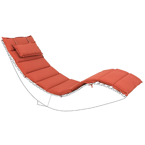 Beliani Coussin rouge pour chaise longue 180 x 60 cm BRESCIA