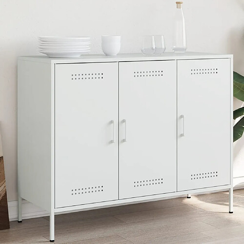 vidaXL Buffet blanc 100,5x39x79 cm acier