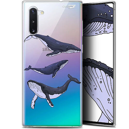 Caseink Coque arrière Samsung Galaxy Note 10 (6.3 ) Gel HD [ Nouvelle Collection - Souple - Antichoc - Imprimé en France] Les 3 Baleines