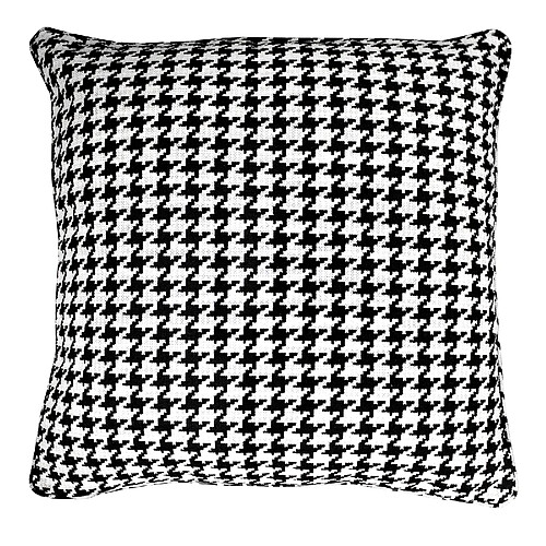 Housse de Coussin Imprimé Pied-de-Poule Ribe Kuatéh Noir et Blanc 60x60 cm