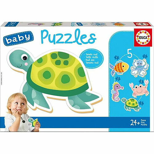 Educa Borras Set de 5 Puzzles Educa Enfant Animaux aquatiques