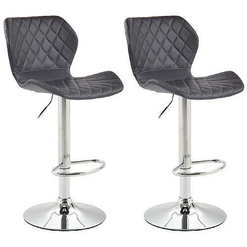 Non Lot de 2 tabourets de bar liège simili cuir chrome