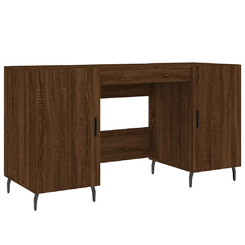 Maison Chic Bureau,Table de travail,bureau de travail pour chambre chêne marron 140x50x75 cm bois d'ingénierie -GKD36323