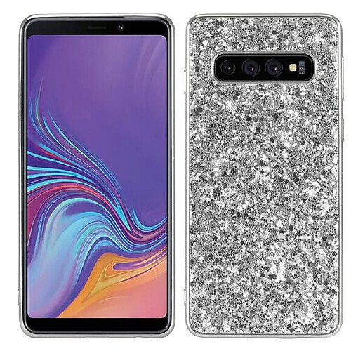 Wewoo Coque Souple TPU antichoc en poudre scintillante pour Galaxy S10 5G Argent