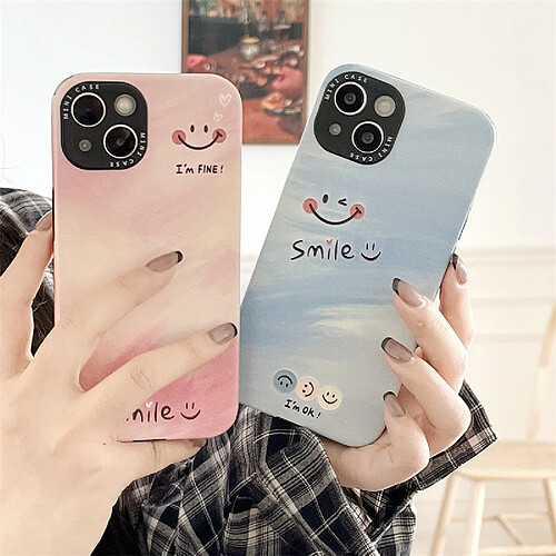 GUPBOO Étui pour iPhone11ProMax Rendu Smiley Petit étui pour téléphone portable Simple Doux