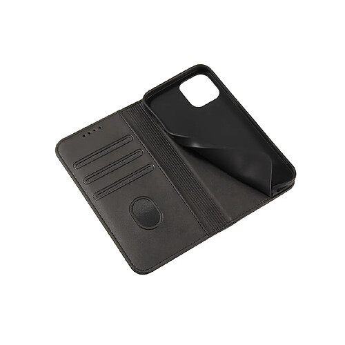 F02 Black Magnetic Clamshell Holster Mobile Phone Holster Anti-Drop Mobile Téléphone Mobile Cas de protection avec fente de carte pour Apple iPhone13