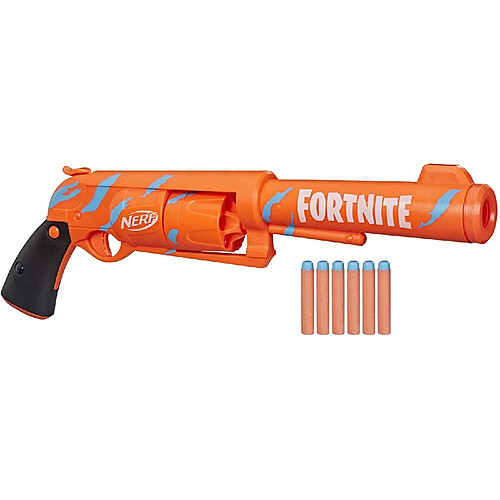 Nerf pistolet blaster 6-SH avec revêtement Camo Pulse orange