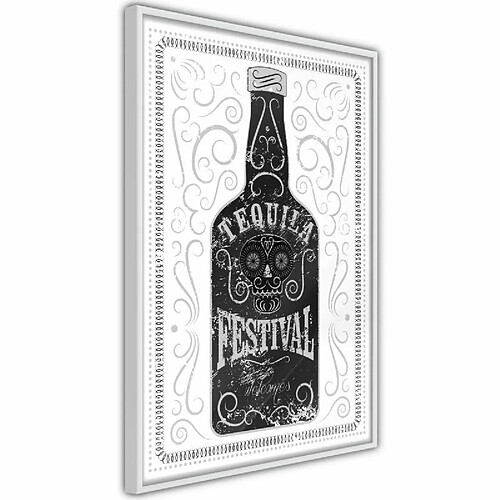 Paris Prix Affiche Murale Encadrée Bottle of Tequila 40 x 60 cm Blanc