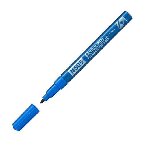 Marqueur permanent indélébile Pentel N50S pointe ogive fine 3,18 mm - bleu