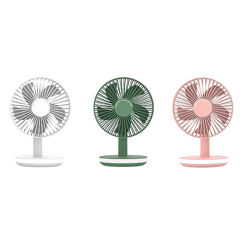 Ventilateur de Refroidissement d'Air de Bureau Portable avec Lumière LED Mini Ventilateur de Refroidisseur d'Air de Table Rechargeable USB pour Bureau à Domicile