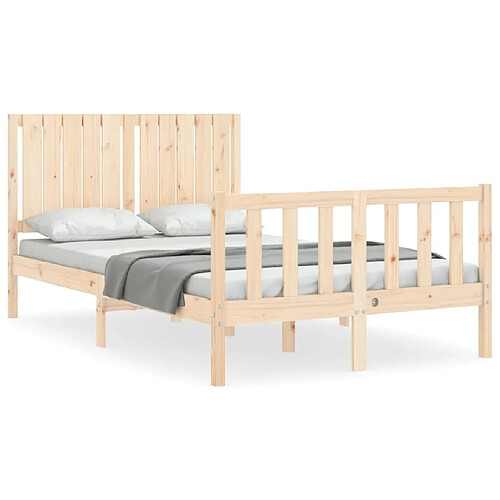 Maison Chic Cadre/structure de lit avec tête de lit pour adulte - Lit Moderne Chambre 120x200 cm bois massif -MN74752