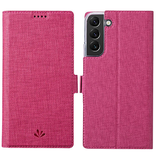 Etui en PU VILI fermoir magnétique avec support rose pour votre Samsung Galaxy S22 Plus 5G